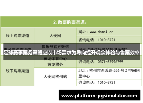 足球赛事票务策略应以市场需求为导向提升观众体验与售票效率