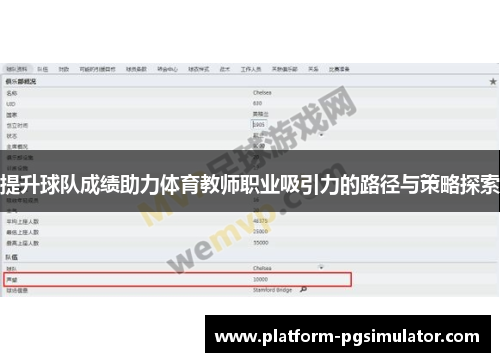 提升球队成绩助力体育教师职业吸引力的路径与策略探索