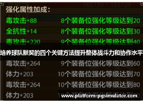 培养球队默契的四个关键方法提升整体战斗力和协作水平